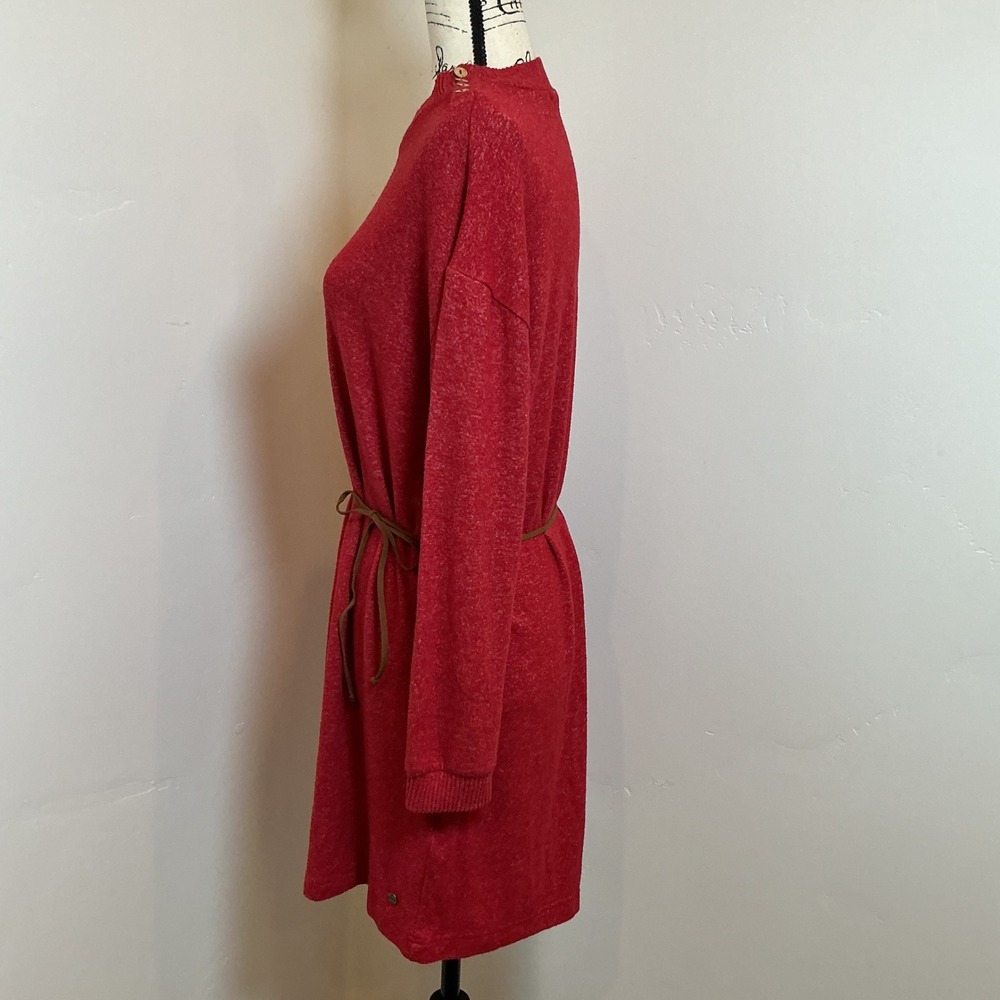 Rip Curl Red Heathered Long Sleeve Sweater Dress With Belt Size Medium - Picture 4 of 7